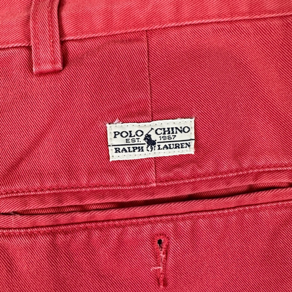 Polo Ralph Lauren Chino Shorts Mens Size 38 Coral Pleated Classic 100% Cotton - Picture 5 of 10